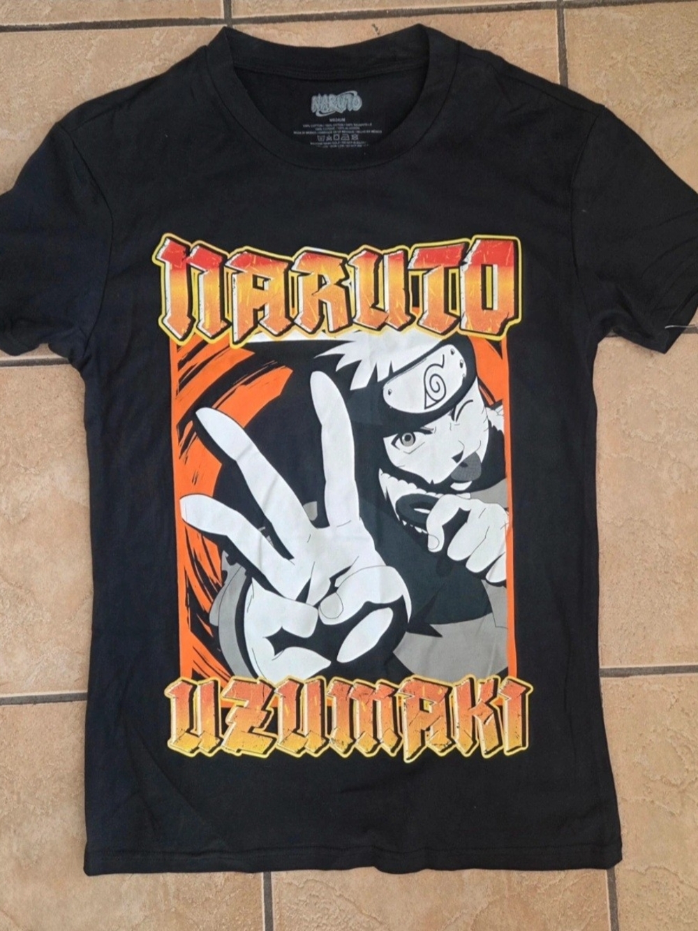 Naruto Black Graphic Tee - Naruto Uzumaki Design